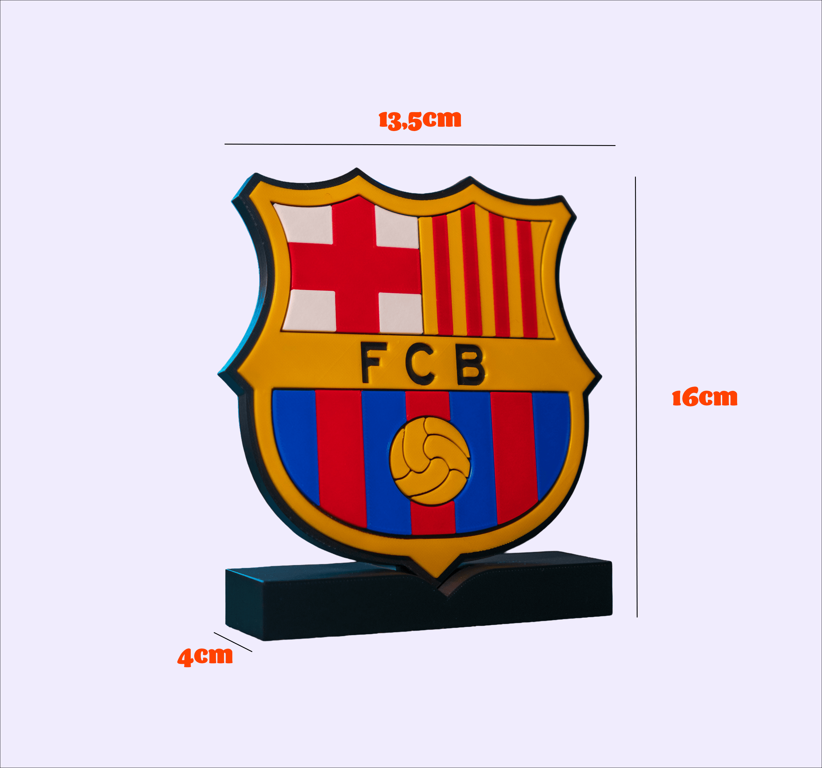 Escudo FC Barcelona 3D view 3